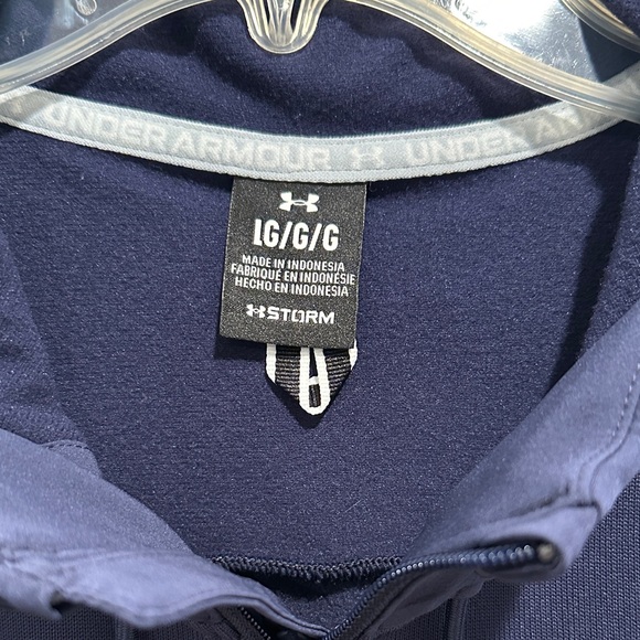 UA STORM Notre Dame Men's Navy and Gold Fleece Hooded Jacket - Picture 3 of 5